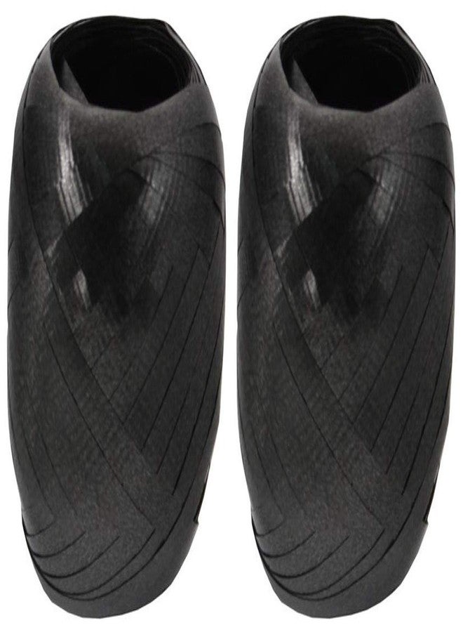 2-Pack - Berwick-Offray - Black - Splendorette Crimped Curling Ribbon - BCE12-26 - Bundle of 2 Mini Kegs - Each is 66 ft per Keg.